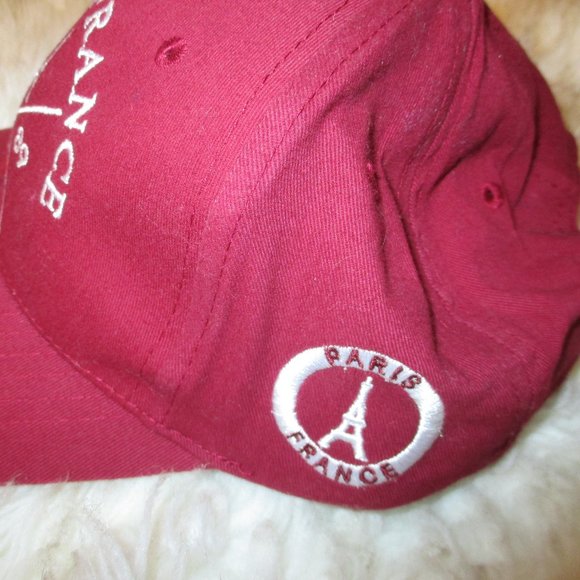 PARIS FRANCE Burgundy 100% Cotton Hat/Cap - Picture 2 of 8